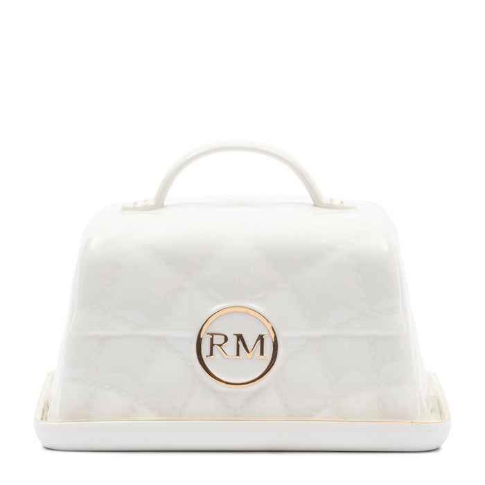 Riviera Maison Botervloot wit, met deksel - RM Luxury - Porselein