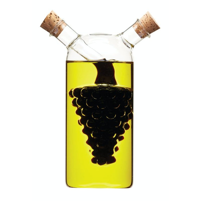 KitchenCraft - 2 in 1 Olie -en Azijnflesje, 50 ml en 0.3 L, Glas - Kit
