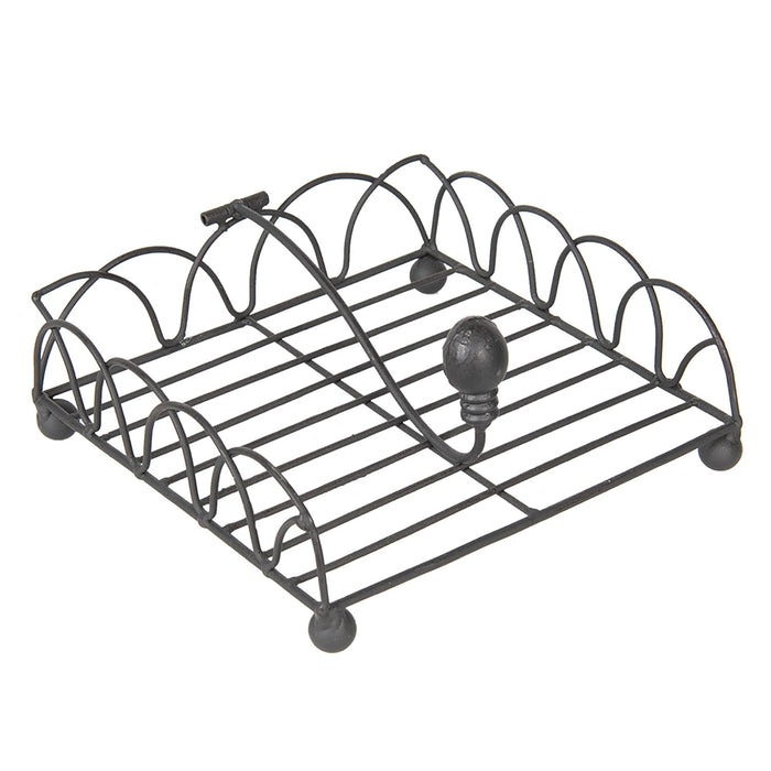 Clayre & Eef Servettenhouder 20*20*9 cm Bruin Ijzer Vierkant
