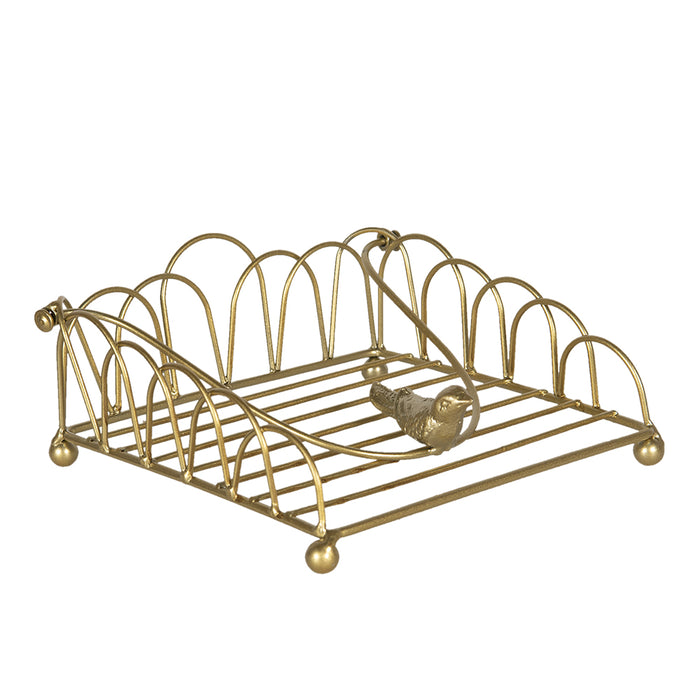 Clayre & Eef Servettenhouder 20x20x9 cm Goudkleurig IJzer