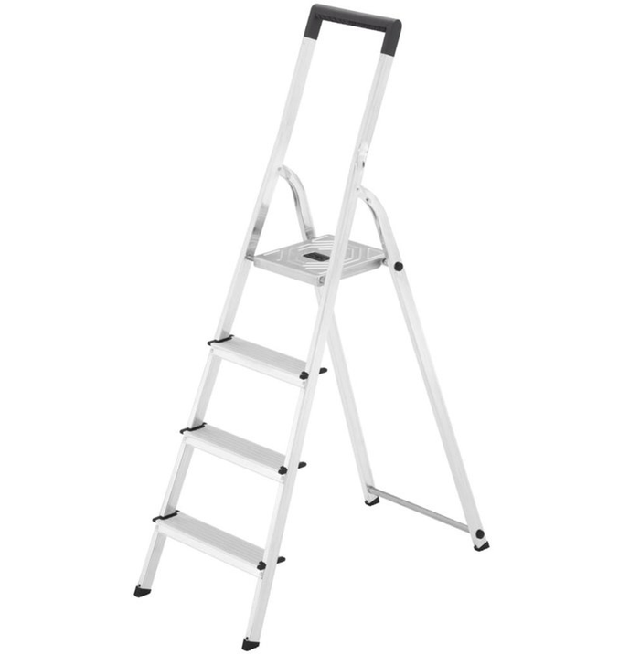 Hailo L40 huishoudtrap - 4 treden - Aluminium
