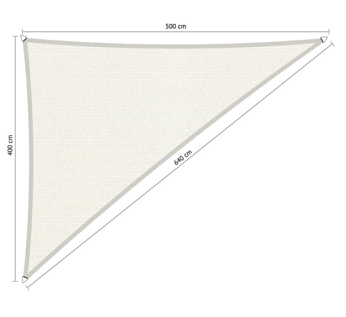 Shadow Comfort 90 graden driehoek 4x5x6,4m Arctic White