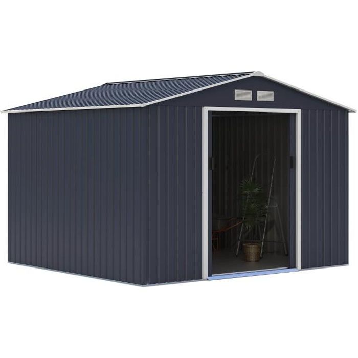 Cstore Metalen tuinhuis van 7,06m² - 2 schuifdeuren - Antracietgrijs