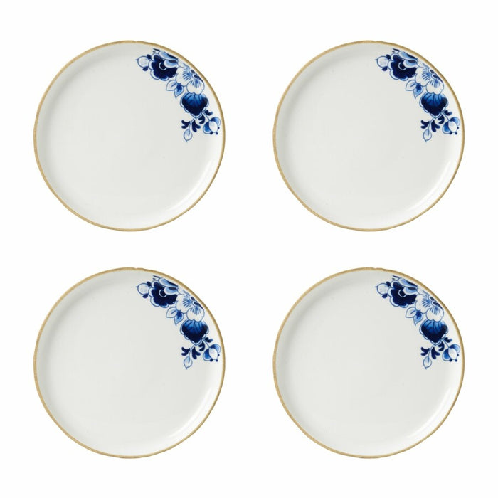 Heinen Delfts Blauw Blauw Bloesem Ontbijtbord 4 st. Ø 21 cm