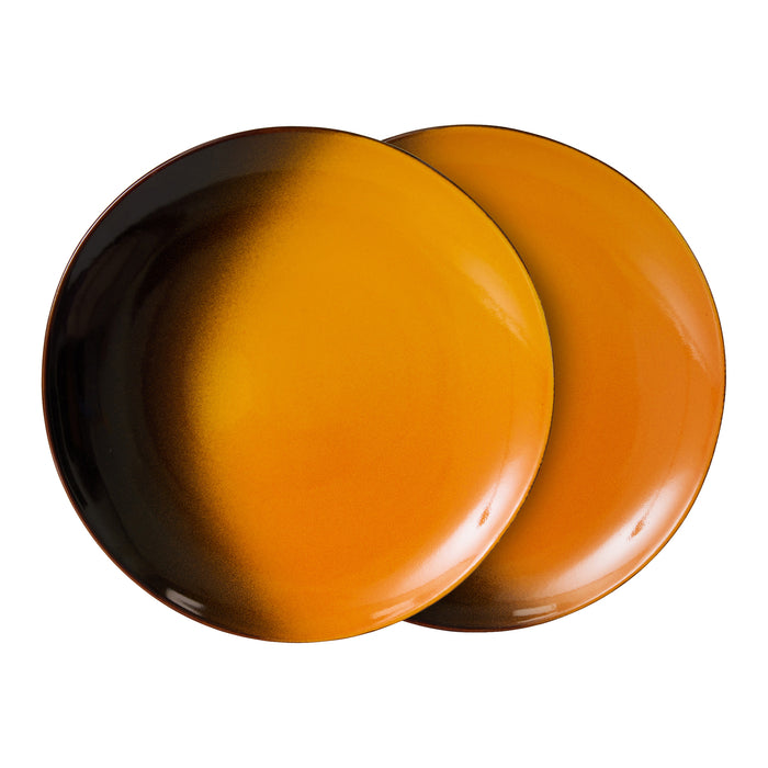 HKliving 70's Dessertbord Ø 17,5 cm - Set van 2 - Sunshine