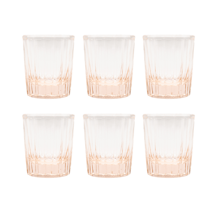 Brût Homeware, Set van 6, Espresso Glas 7 CL, zacht roze