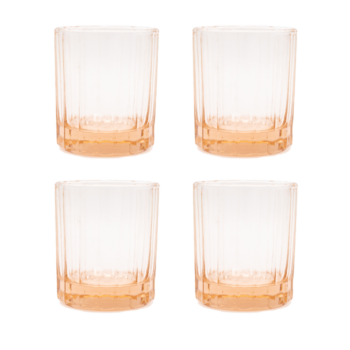 Brût Homeware, Set van 4, Whiskey Tumbler 25 CL, zacht roze
