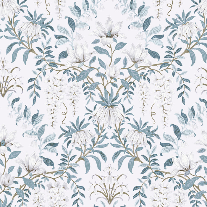 Laura Ashley Parterre Behang - Bloemen - 10mx52cm - Blauw