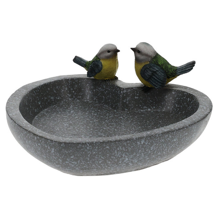 Pro GardenAA Vogelbad|voederschaal - hart - grijs - kunststof - D20 c