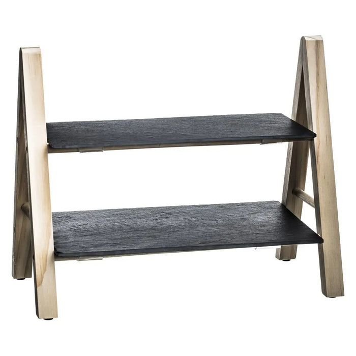 Secret de Gourmet Etagere 2 laags leisteen - 32,5 x 18 x 25,5 cm