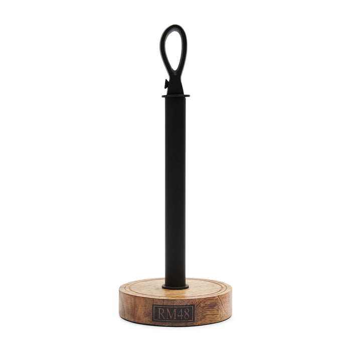 Rivièra Maison - Keukenrolhouder Bedford, B06 - Zwart, H40 - Hout en IJzer, Hoogte 35 cm