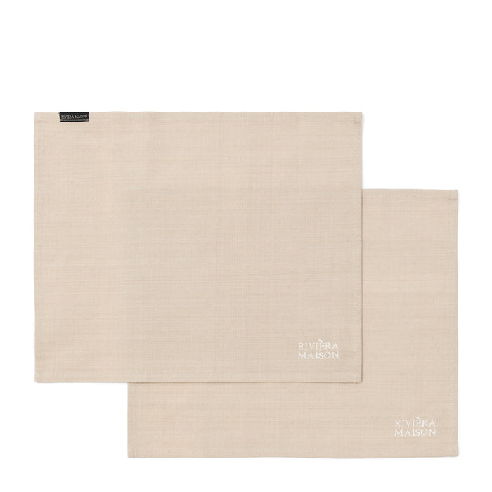 Riviera Maison Placemat set Katoen Plain - Whisper Flax - Beige