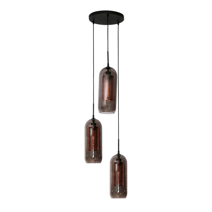 by fonQ Dolf Hanglamp 3-lichts - Gerookt Glas