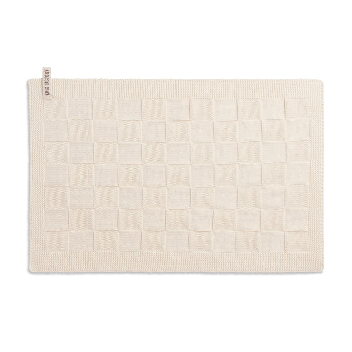 Knit Factory Gebreide Placemat Uni - Ecru - 50x30 cm