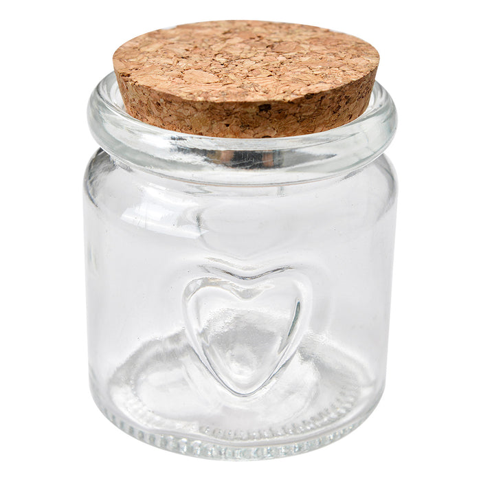 Clayre & Eef Voorraadpot Ø 6x7 cm Transparant Glas Voorraadbus