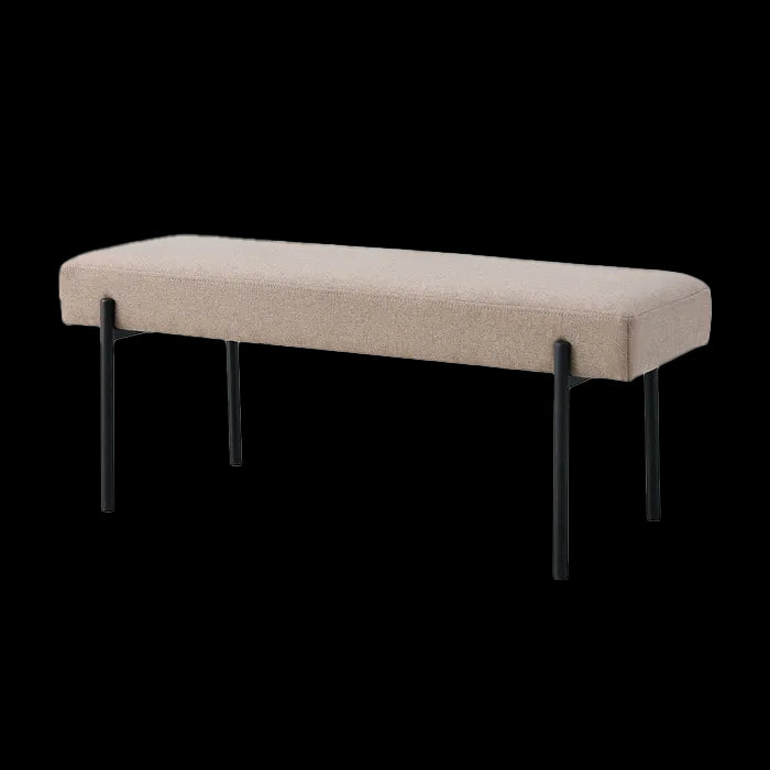 Artichok Marianna gestoffeerd bankje taupe - 100 x 42,5 cm