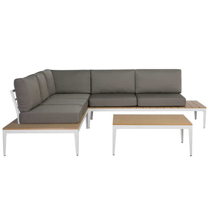 Beliani - POSITANO - Loungeset voor 5 - Grijs - Kunsthout