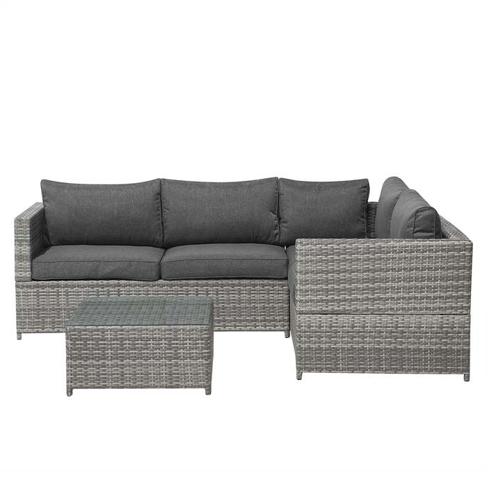 Beliani - AVOLA - Loungeset voor 4 - Grijs - PE rotan