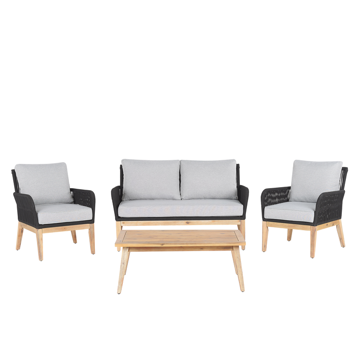 Beliani - MERANO - Loungeset voor 4 - Grijs - Acaciahout