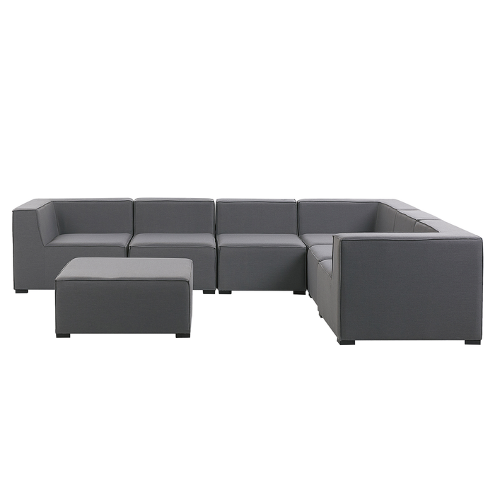 Beliani - AREZZO - Loungeset voor 7 - Grijs - Polyester