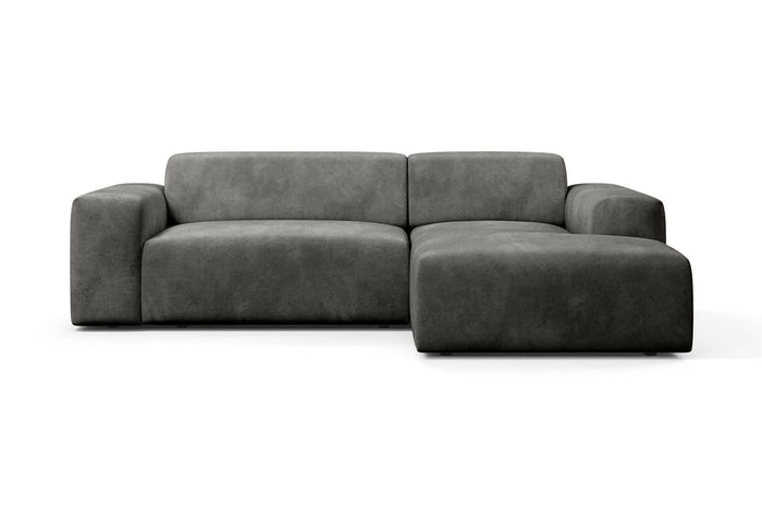 NADUVI Collection Nina Hoekbank Rechts - Velvet - Donkergrijs