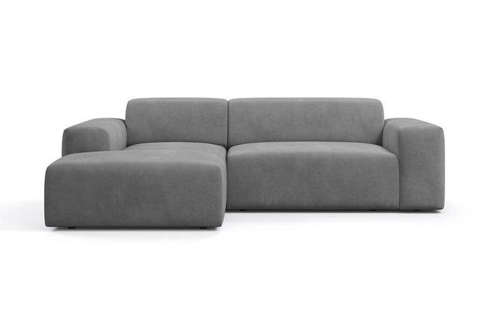 NADUVI Collection Nina Hoekbank Links - Velvet - Lichtgrijs