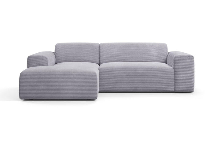 NADUVI Collection Nina Hoekbank Links - Ribstof - Lichtgrijs