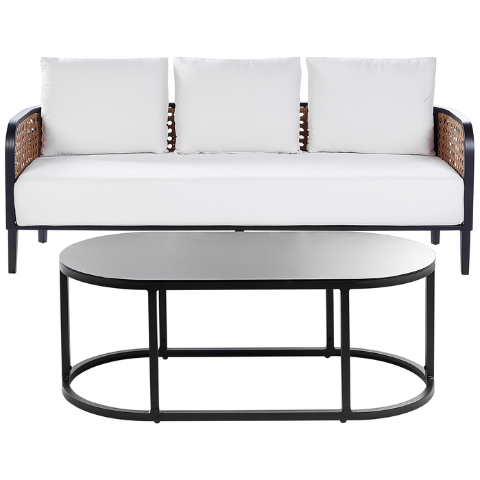 Beliani - MONTEFALCO - Tuinbank 3-zits - Wit - Aluminium
