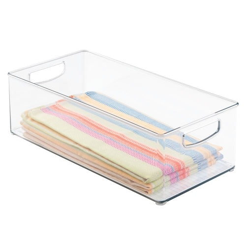 Opbergbox met Handvaten, 20.3 x 40.6 x 12.7 cm, Stapelbaar, Kunststof,