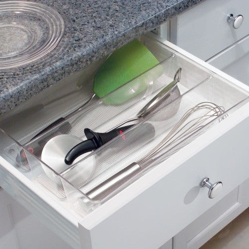 Lade Organizer, 3 Vakken, 26.7 x 34.8 x 7.6 cm, Kunststof, Transparant