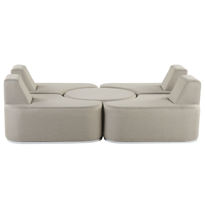 Beliani - FABRO - Loungeset voor 4 - Grijs - Polyester
