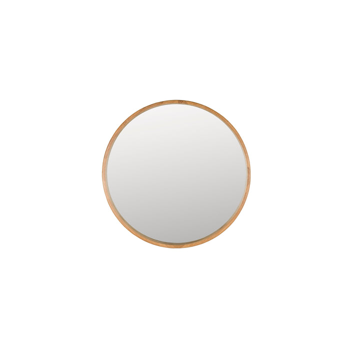 Dutchbone Caroun Spiegel| Wandspiegel Rond Middel 60x60 Hout - Bruin