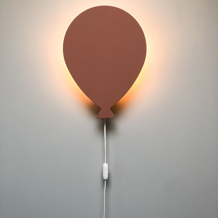 Houten wandlamp kinderkamer | Ballon - terra roze