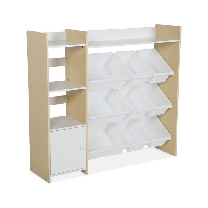 sweeek - Kinderopbergmeubel met 9 opbergbakken, 4 planken, 1 deur