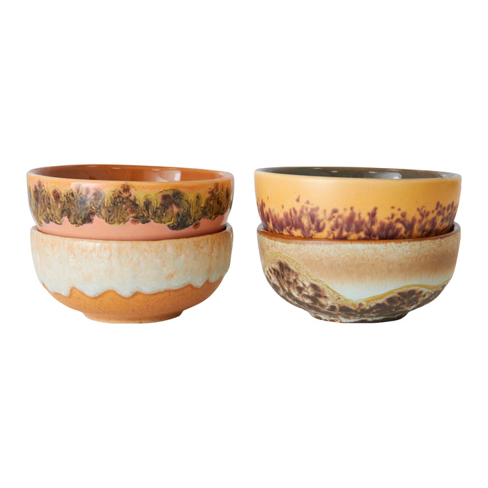 HKliving 70's Kommetjes Ø 8,3 cm - Set van 4 - Marine