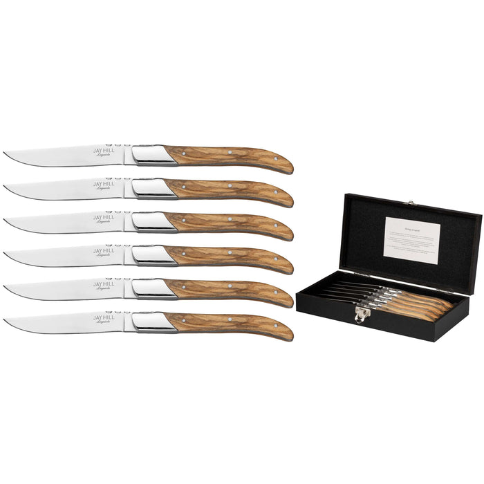 Jay Hill Steakmessen Laguiole - Olijfhout - 6 stuks