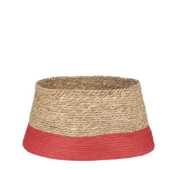 House of Seasons Kerstboomrok - H26 x Ø50 cm - Zeegras - Rood