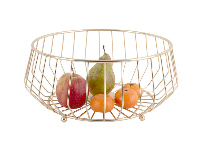 present time - Fruitmand Linea Kink - Goud - 30x14,5cm