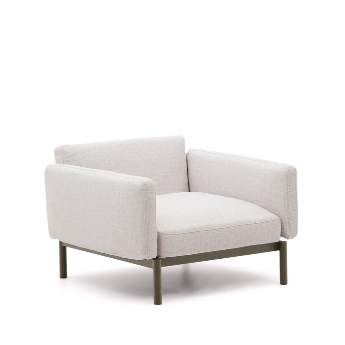 Kave Home - Sorells modulaire buitenfauteuil met beige bekleding en