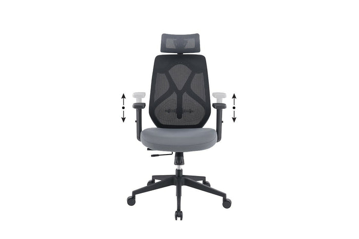 Feel Home - Ergonomische Bureaustoel Verstelbaar - Zwart|Grijs