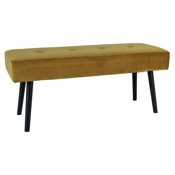 House Nordic Bankje Lyla 35x100x44 cm mosterdgeel