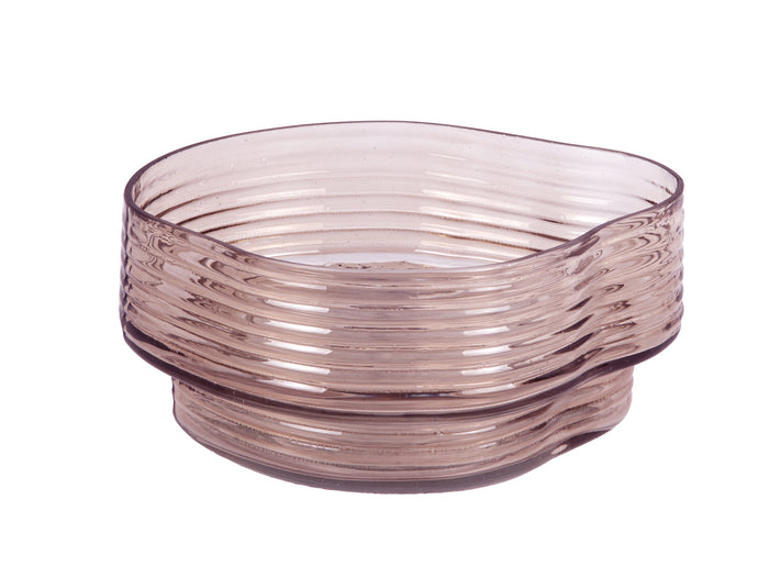 present time - Schaal Wave - Roze - 22x22x11 cm
