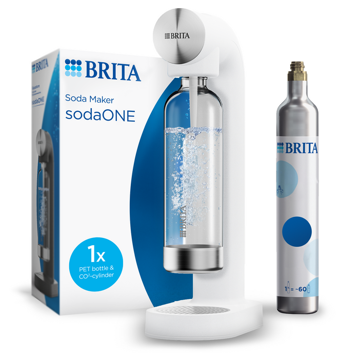 BRITA SodaONE Bruiswatertoestel Wit incl. 1 CO2-cilinder en 1 fles