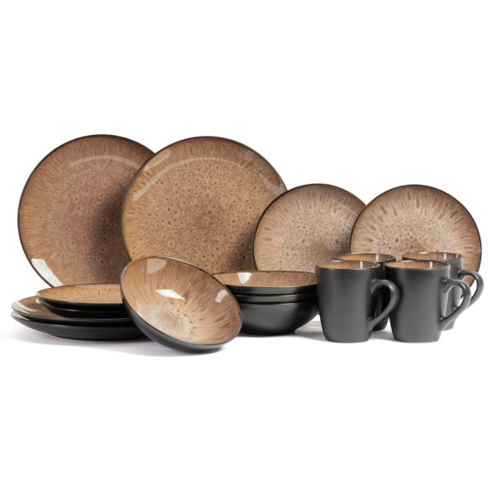 Cookinglife Serviesset Pulau - 16-delig | 4 personen - Bruin