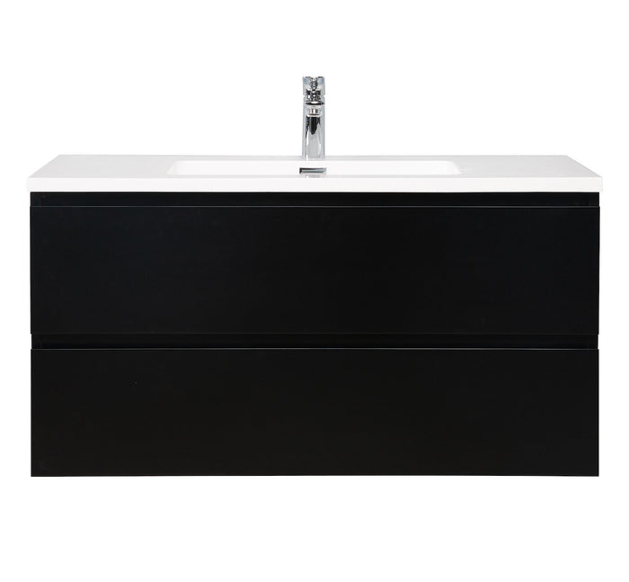 Badplaats Badkamermeubel Set Angela 100cm - Mat Zwart - Badmeubel