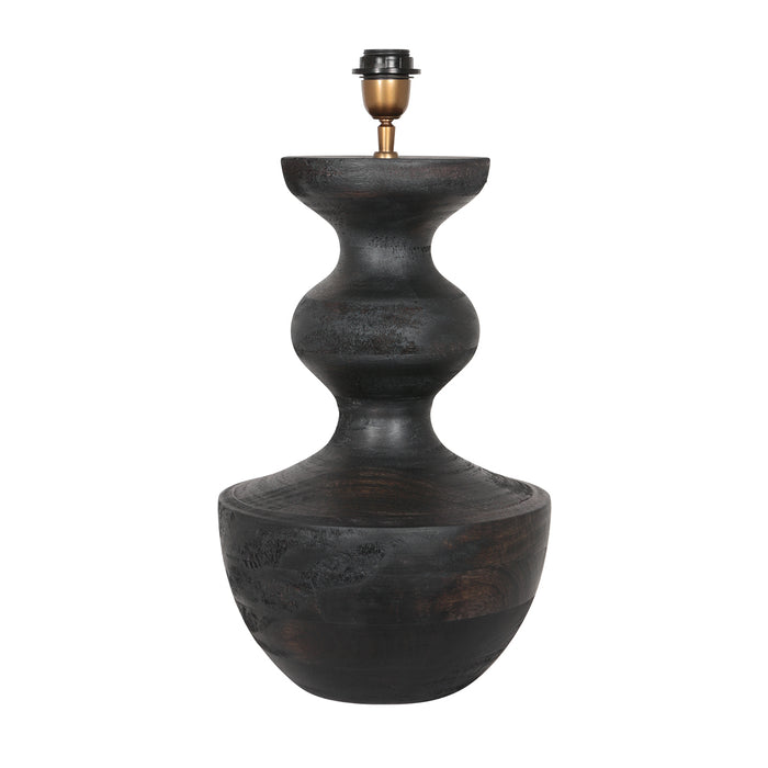 Anne Lighting - tafellamp - Lyons - zwart - hout - Ø 28cm - E27 -
