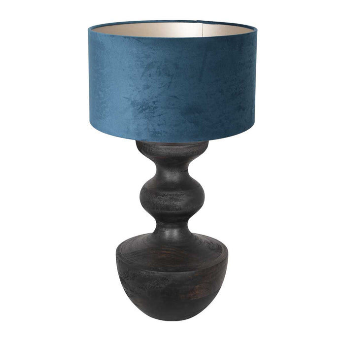 Anne Lighting - tafellamp - Lyons - zwart - hout velours stof - Ø