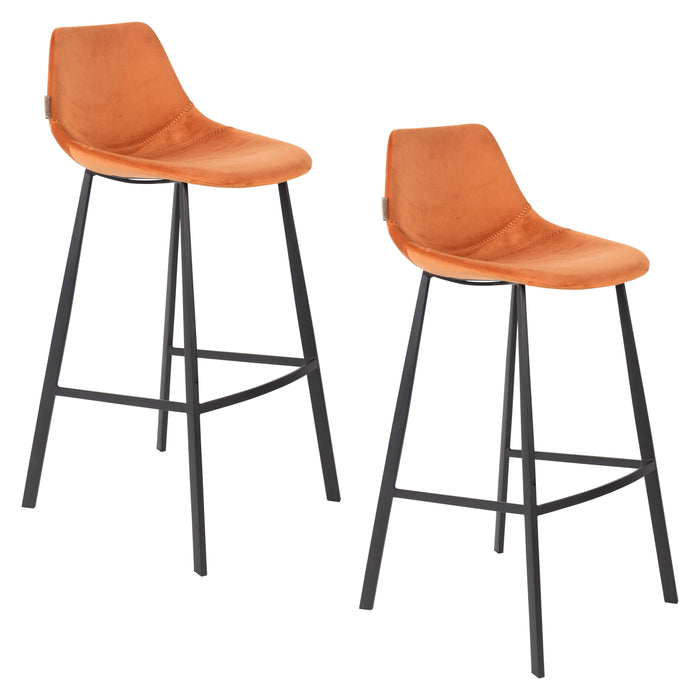 Dutchbone Franky Barkruk Oranje 80 cm - Set van 2