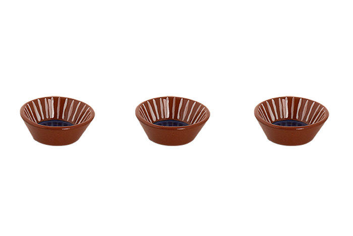 Colori Del Sud - Mezquita - Schaal - 3 stuks - 6 cl - ø 8 cm - Blauw