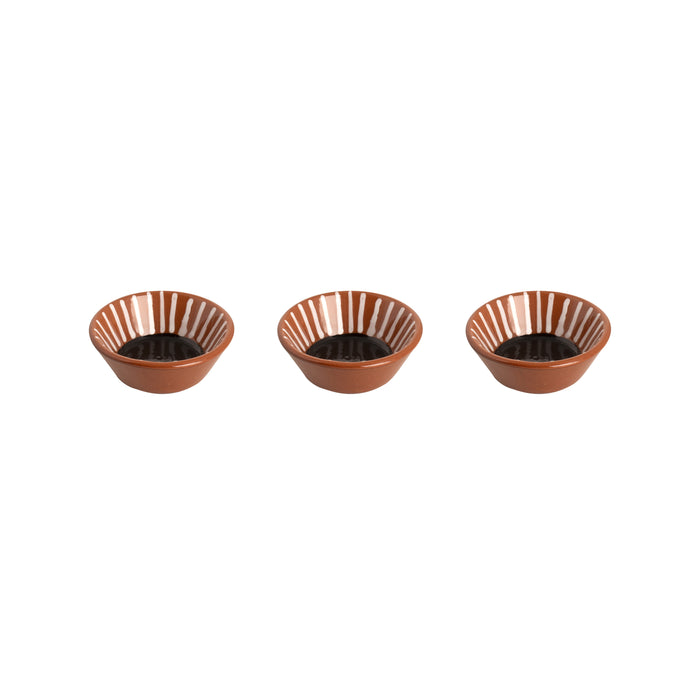 Colori Del Sud - Mezquita - Schaal - 3 stuks - 6 cl - ø 8 cm - Bruin